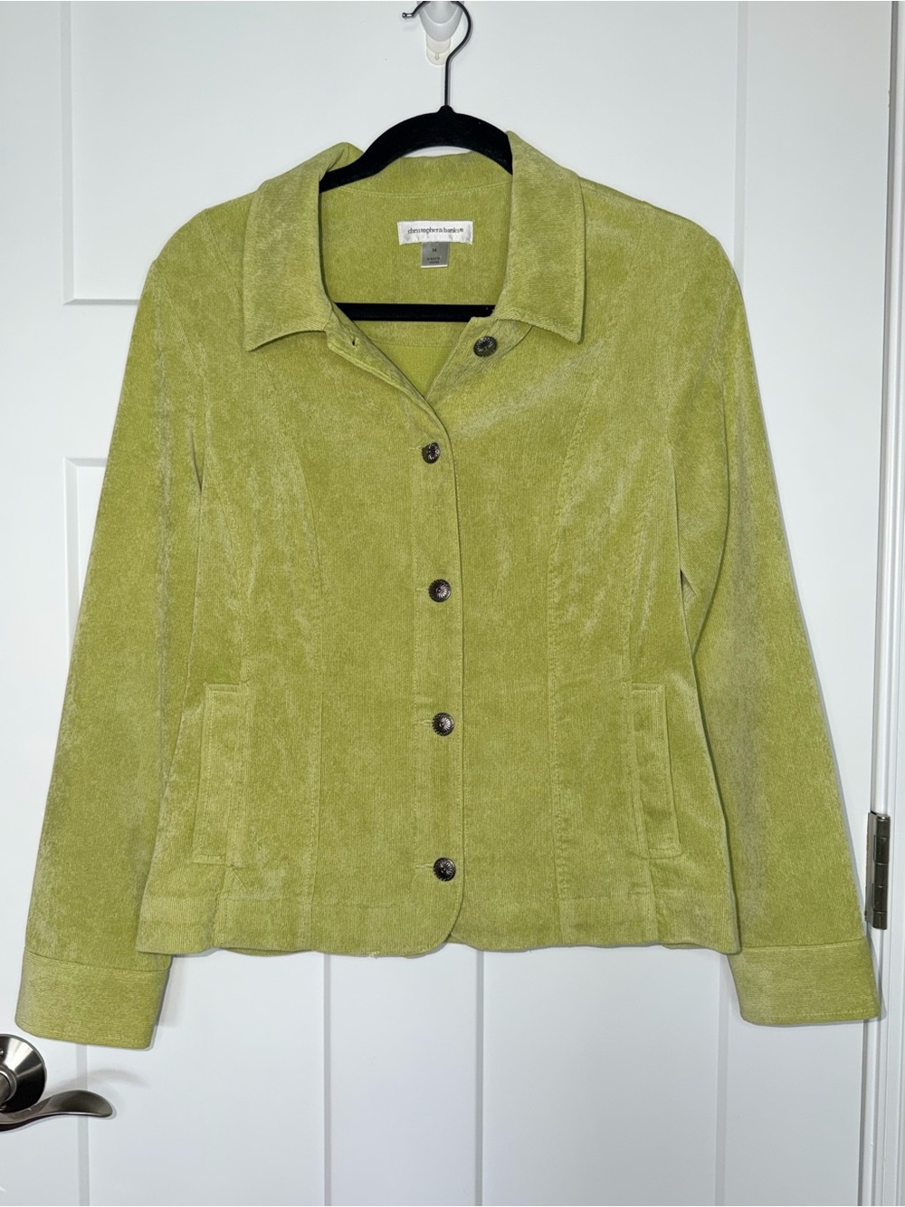 Christopher & Banks Apple Green Corduroy Button Down